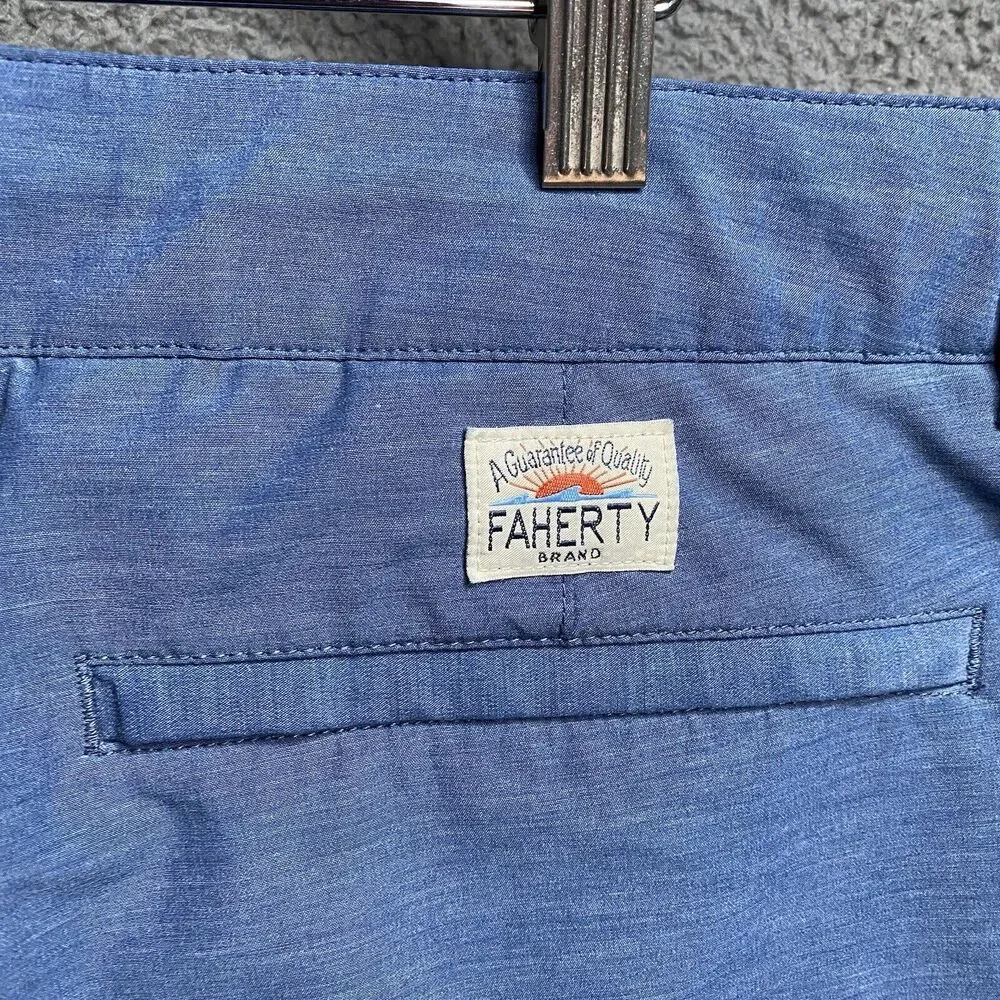 FAHERTY Huckberry All Day Short Men's Size 42 Blue 9 Inch Inseam Stretch Pockets